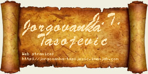 Jorgovanka Tasojević vizit kartica